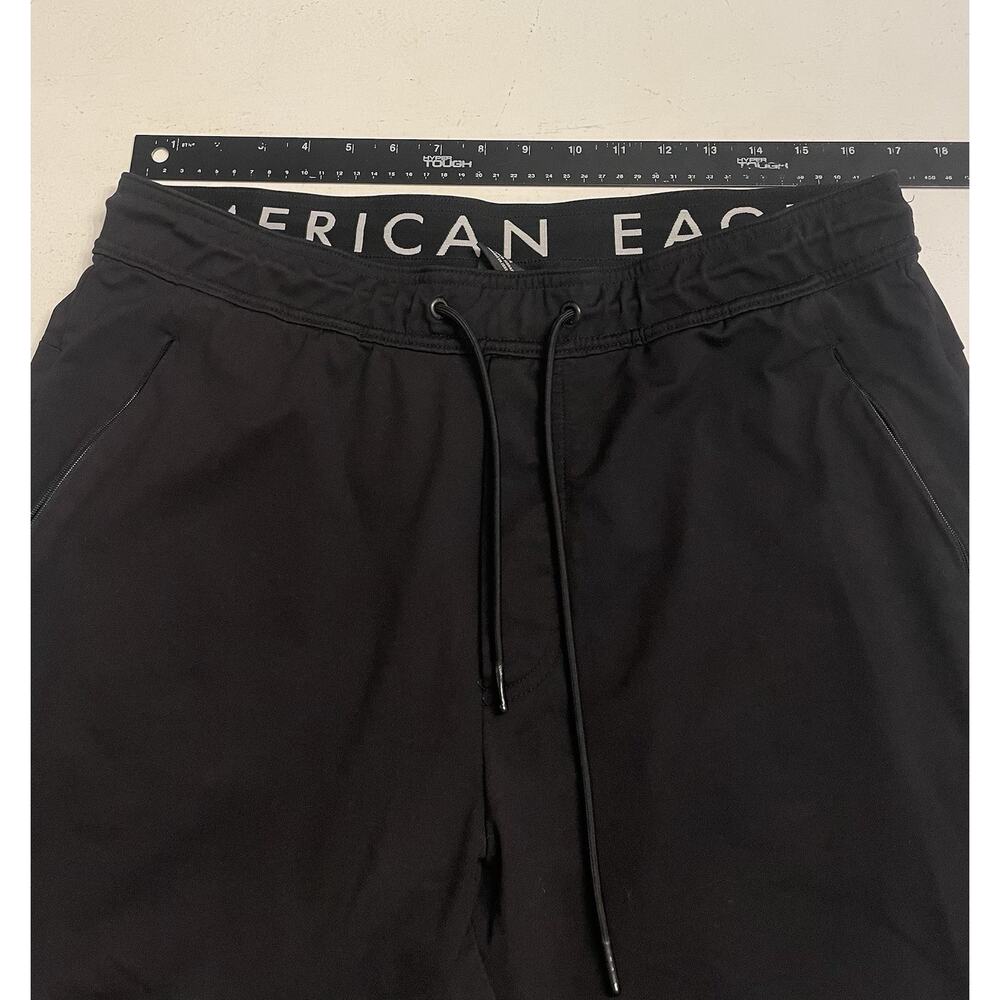 American Eagle Active Flex Jogger Sweat Pants Tapered Pockets Mens Large Black - Picture 3 of 13